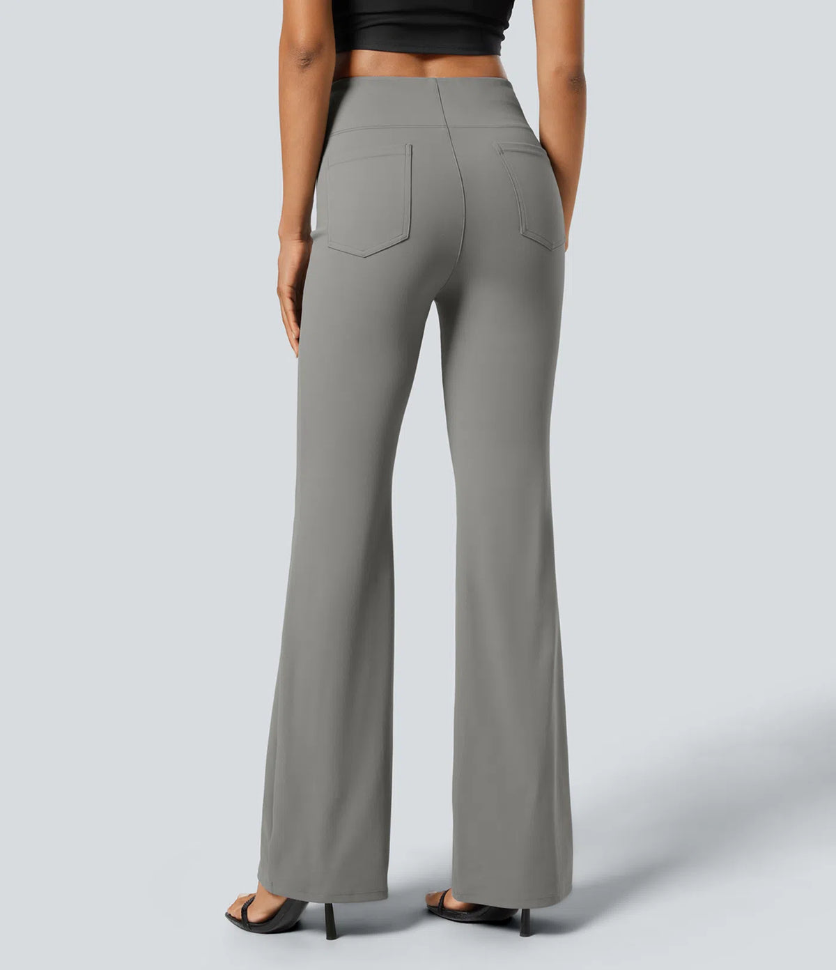 Pantalón de Vestir Wide Flare | Tiro Alto con Bolsillos