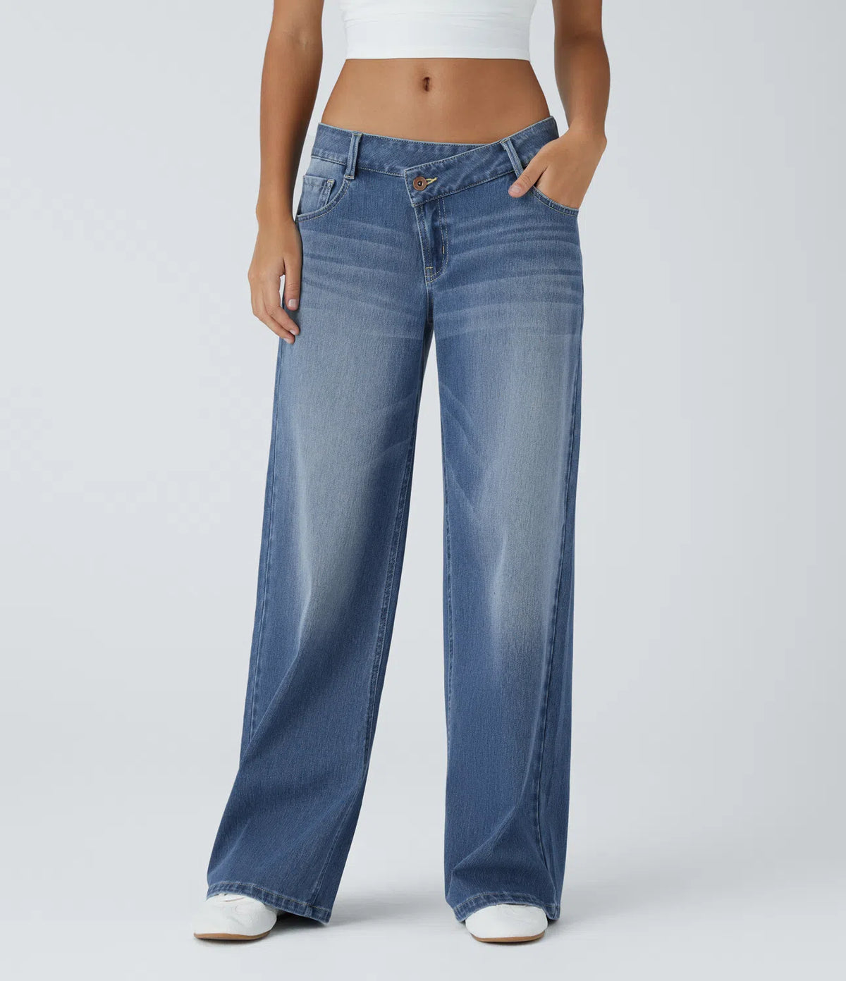 Jeans elásticos para Mujer — Cintura Asimétrica