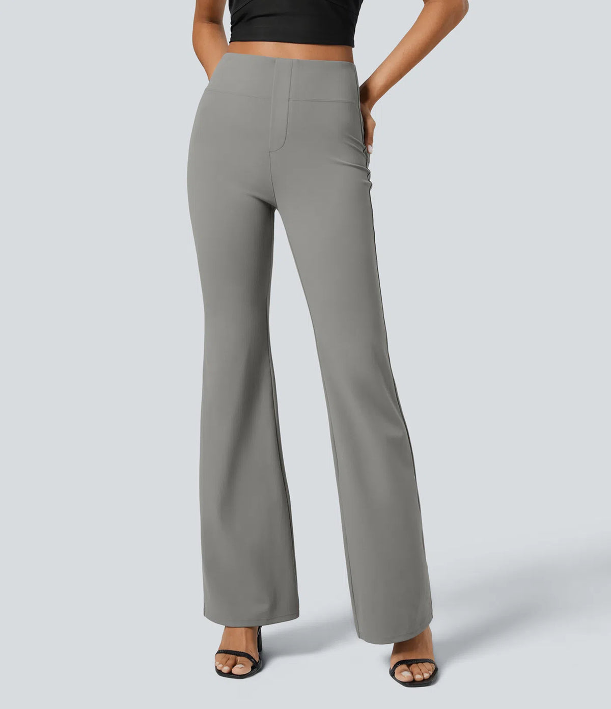 Pantalón de Vestir Wide Flare | Tiro Alto con Bolsillos