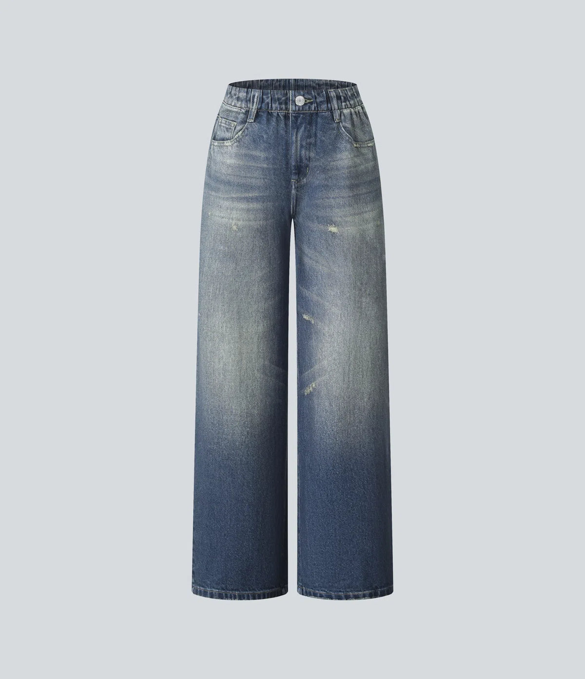 Pantalón Wide Leg Efecto Jean | French Terry con Bolsillos
