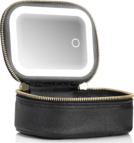 Cosmetiquera con Espejo LED | Mini Neceser de Viaje Recargable
