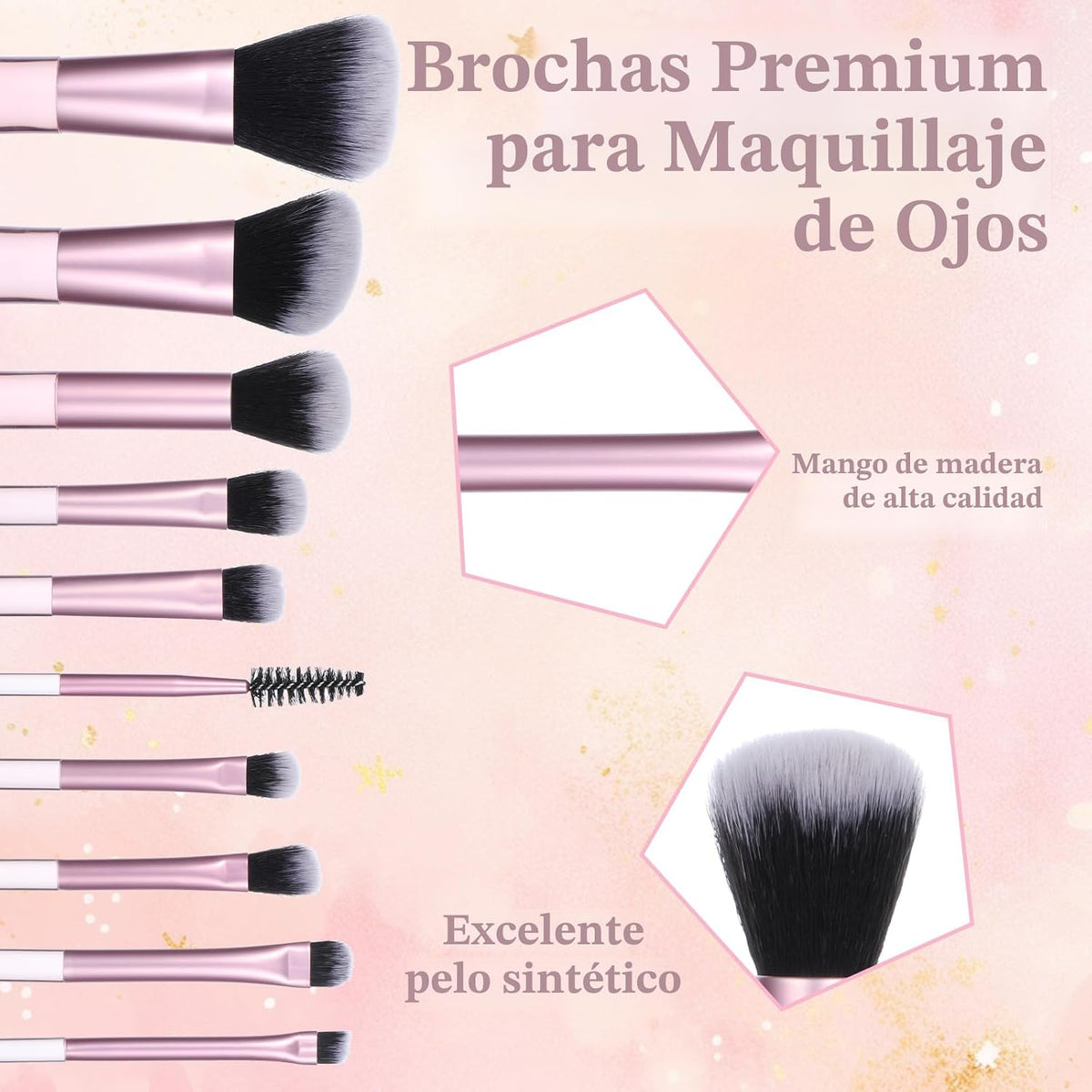 Set de 10 Brochas de Maquillaje
