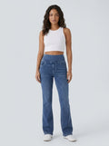 Jean Bootcut Cintura Alta con Bolsillos