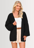 Cárdigan oversize negro manga linterna