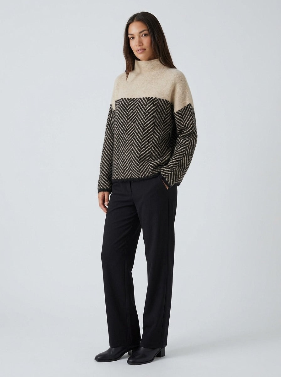 Jersey Adelie beige - tres cuartos