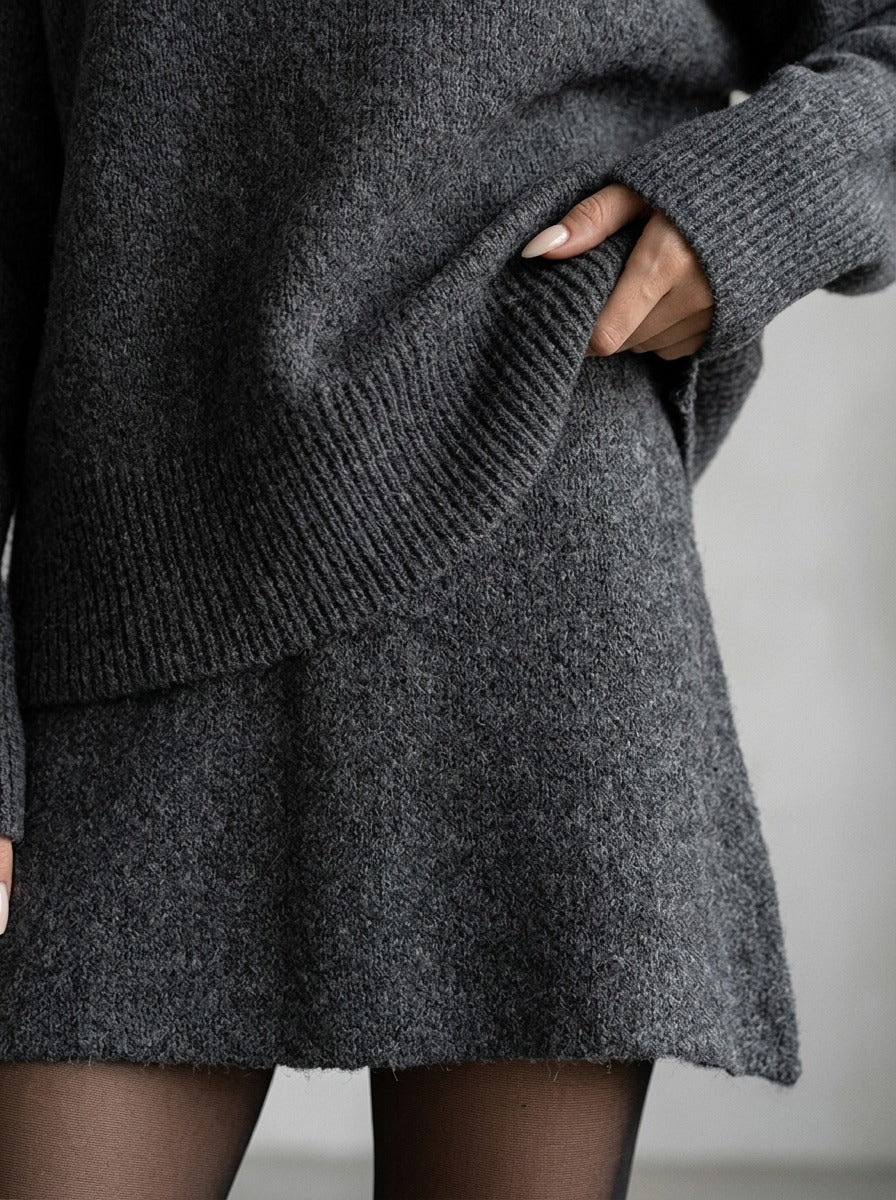 Conjunto de punto Helena gris - detalle de la textura
