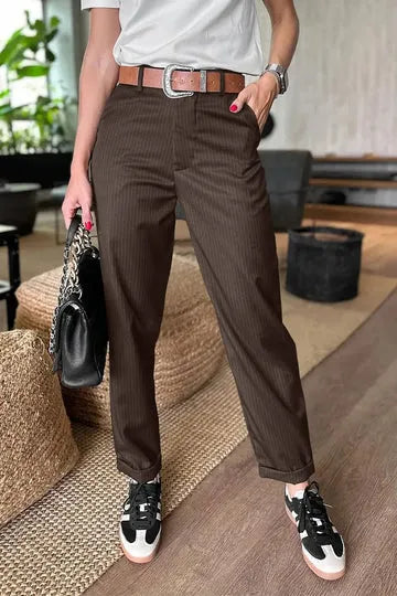 MATHILDA | PANTALONES DE RAYAS ELEGANTES Y QUE REALZAN LA FIGURA