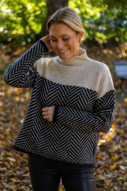 ADELIE | Jersey de cuello alto premium de punto fino