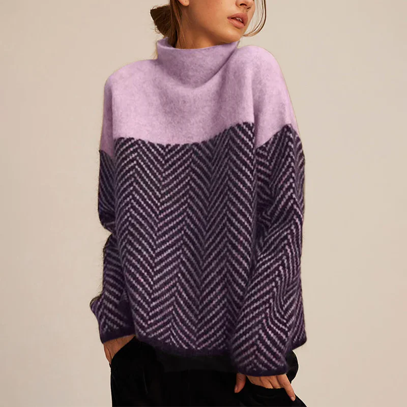 ADELIE | Jersey de cuello alto premium de punto fino
