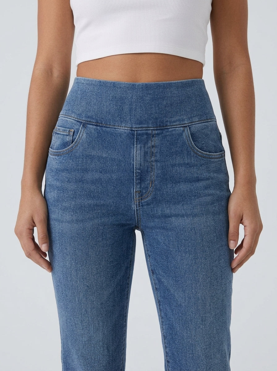 Jean bootcut cintura alta - detalle pretina