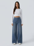 Jean wide leg tummy control - de frente