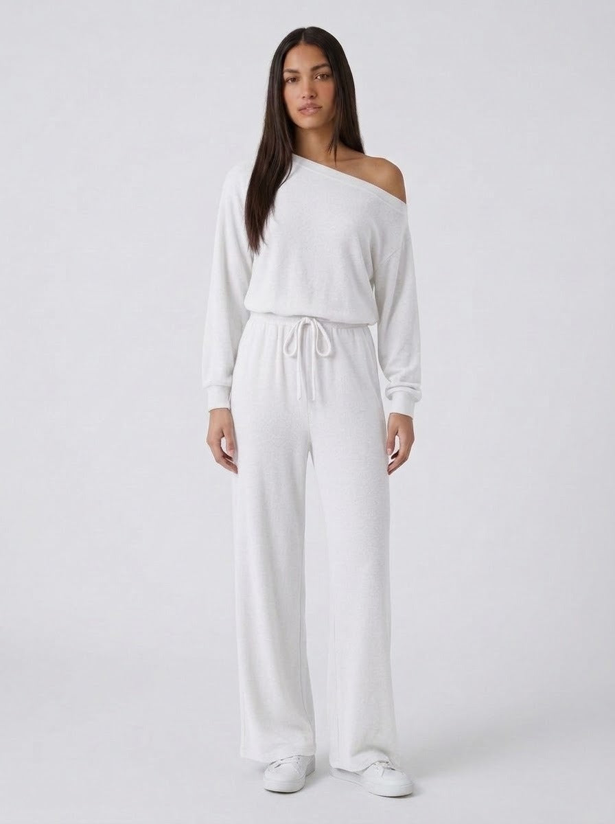 Jumpsuit manga larga blanco