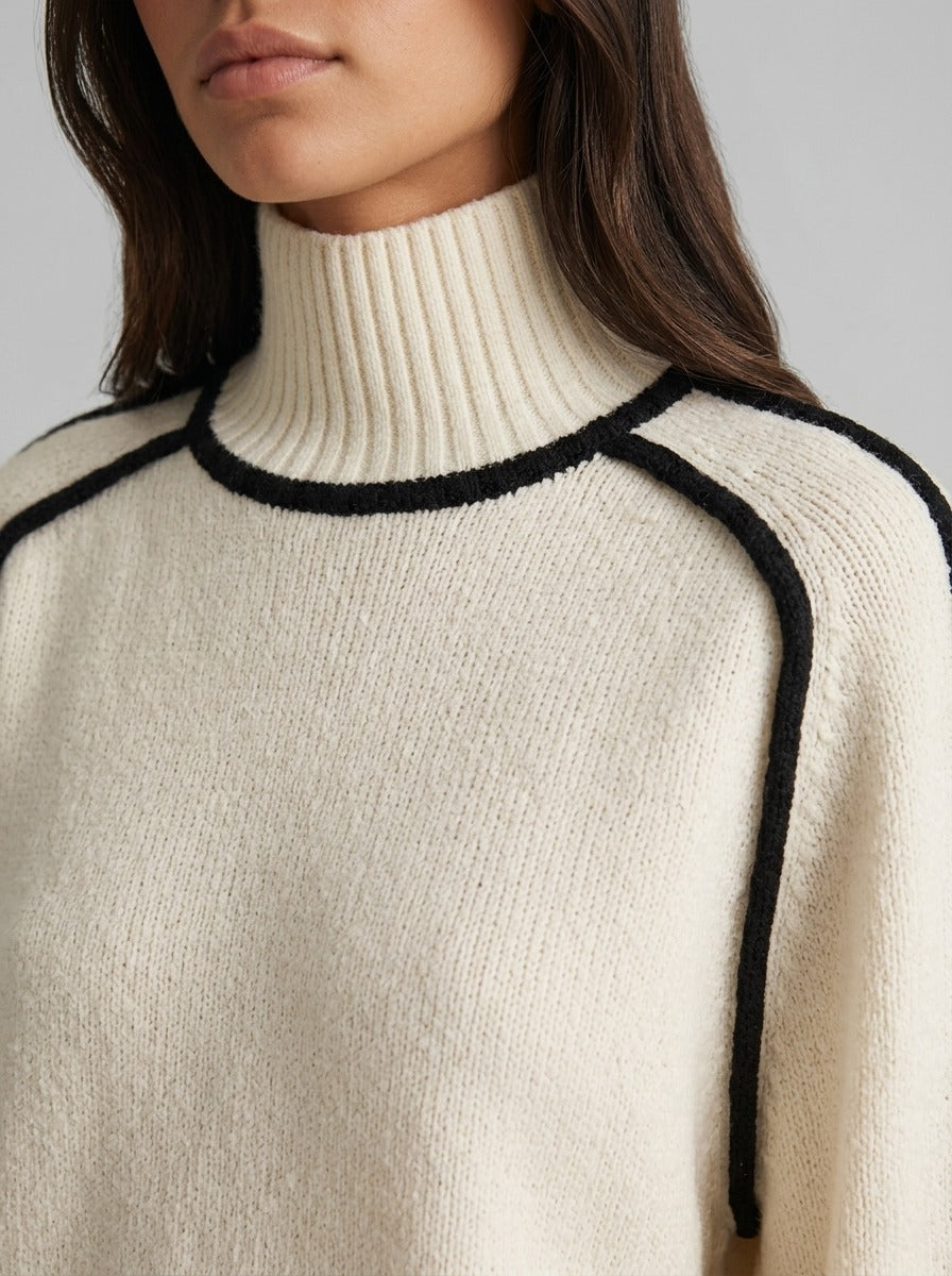 Suéter Lara blanco - detalle del cuello