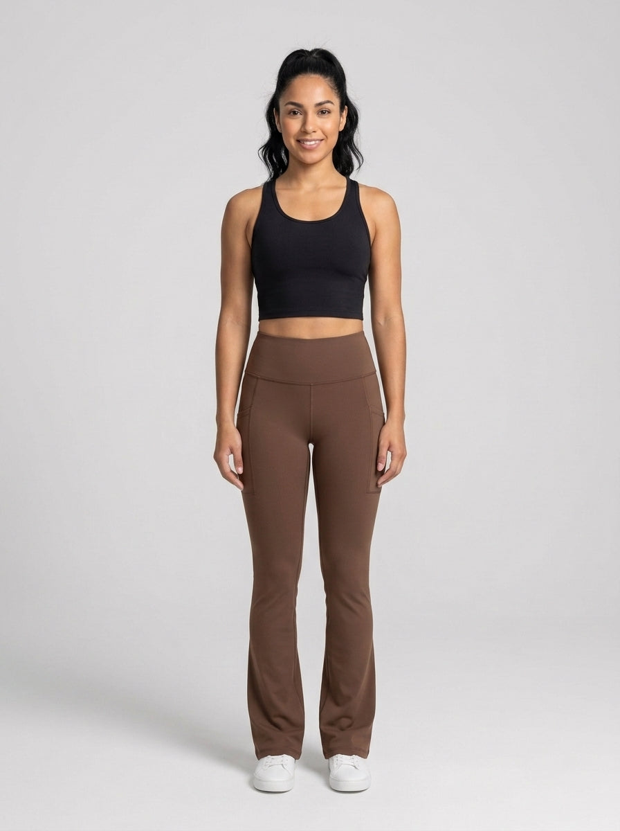 Leggings bootcut Café Moca - de frente