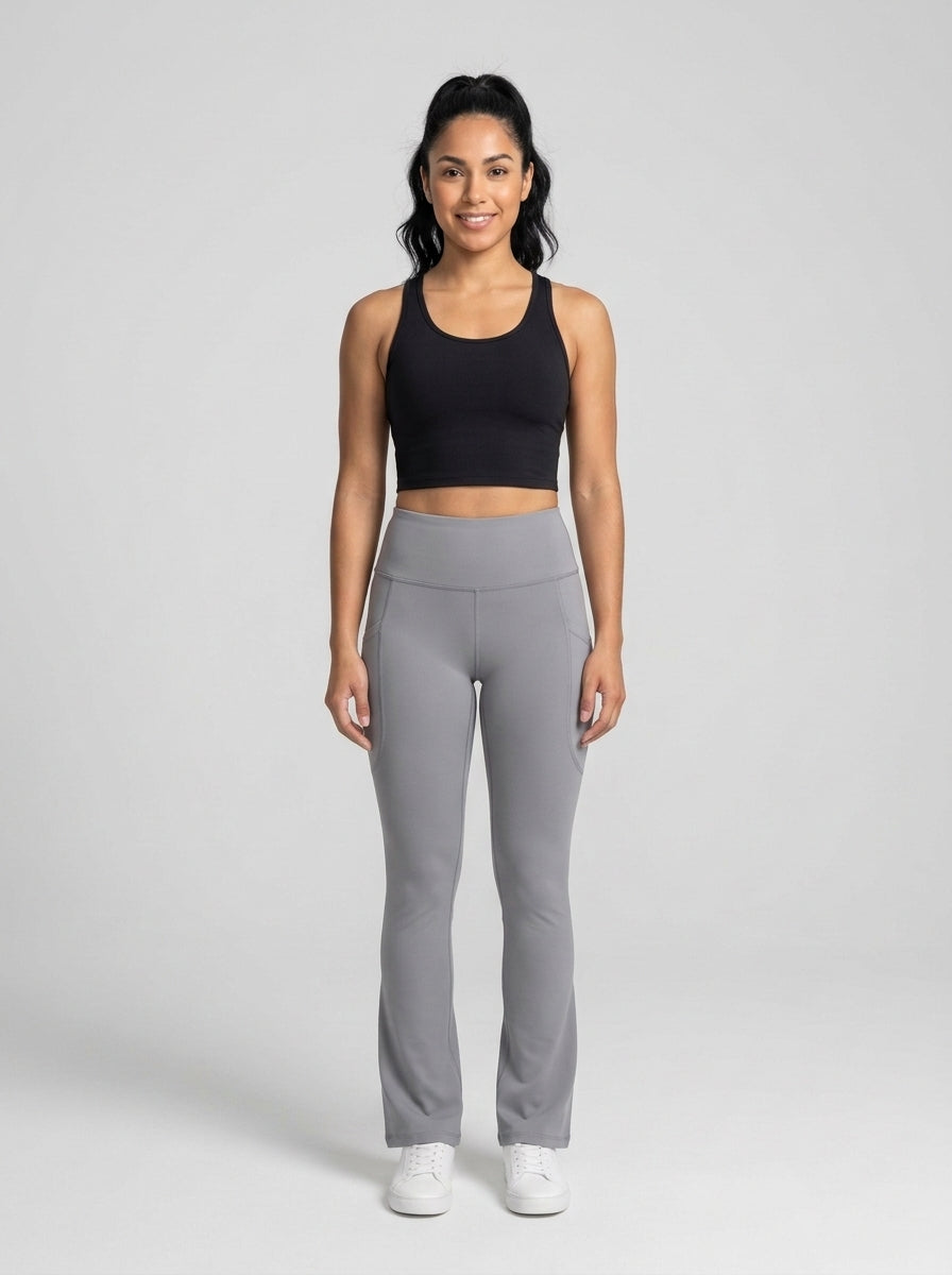 Leggings bootcut Gris Volcánico - de frente