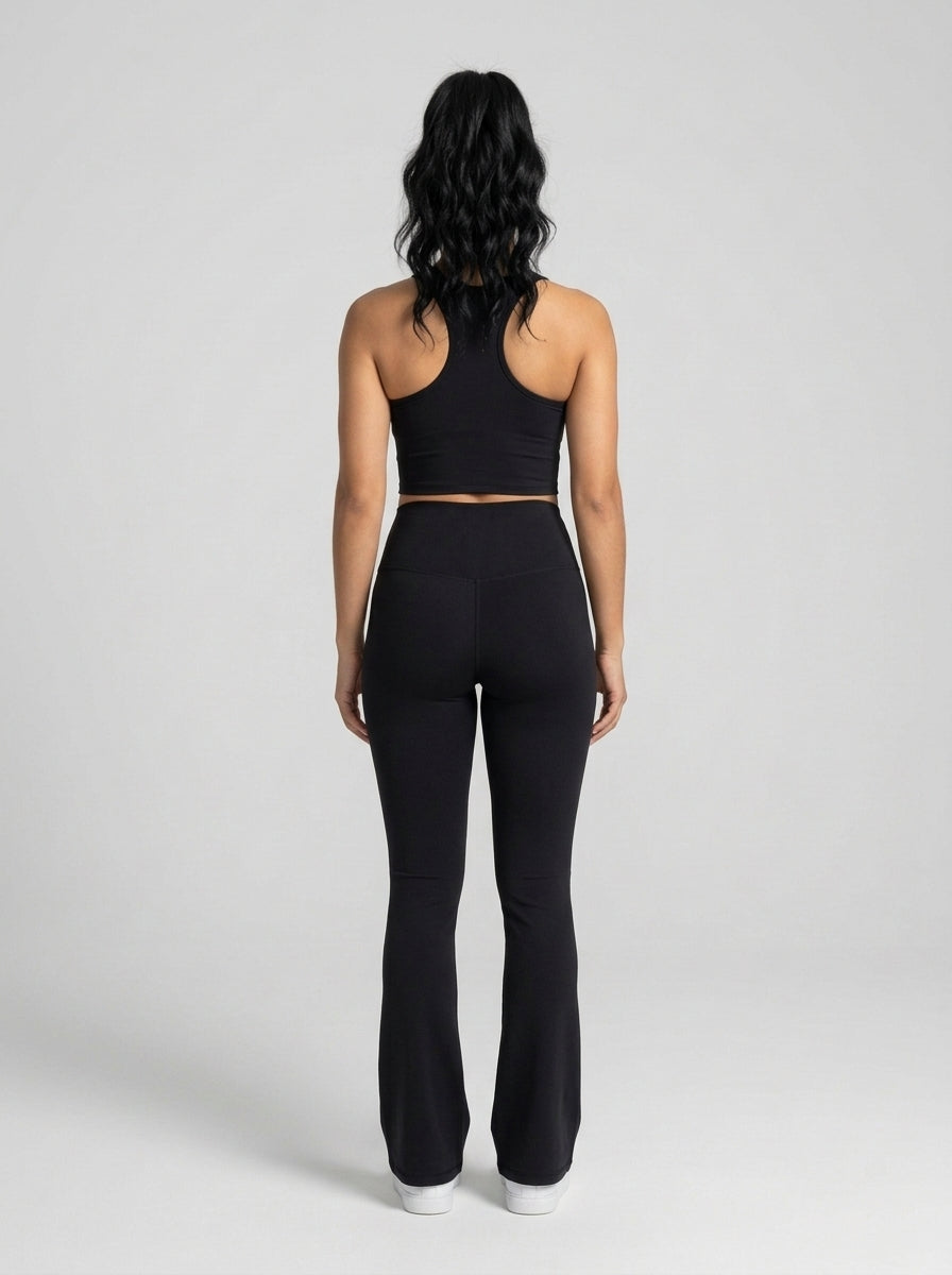 Leggings bootcut Negro - espalda
