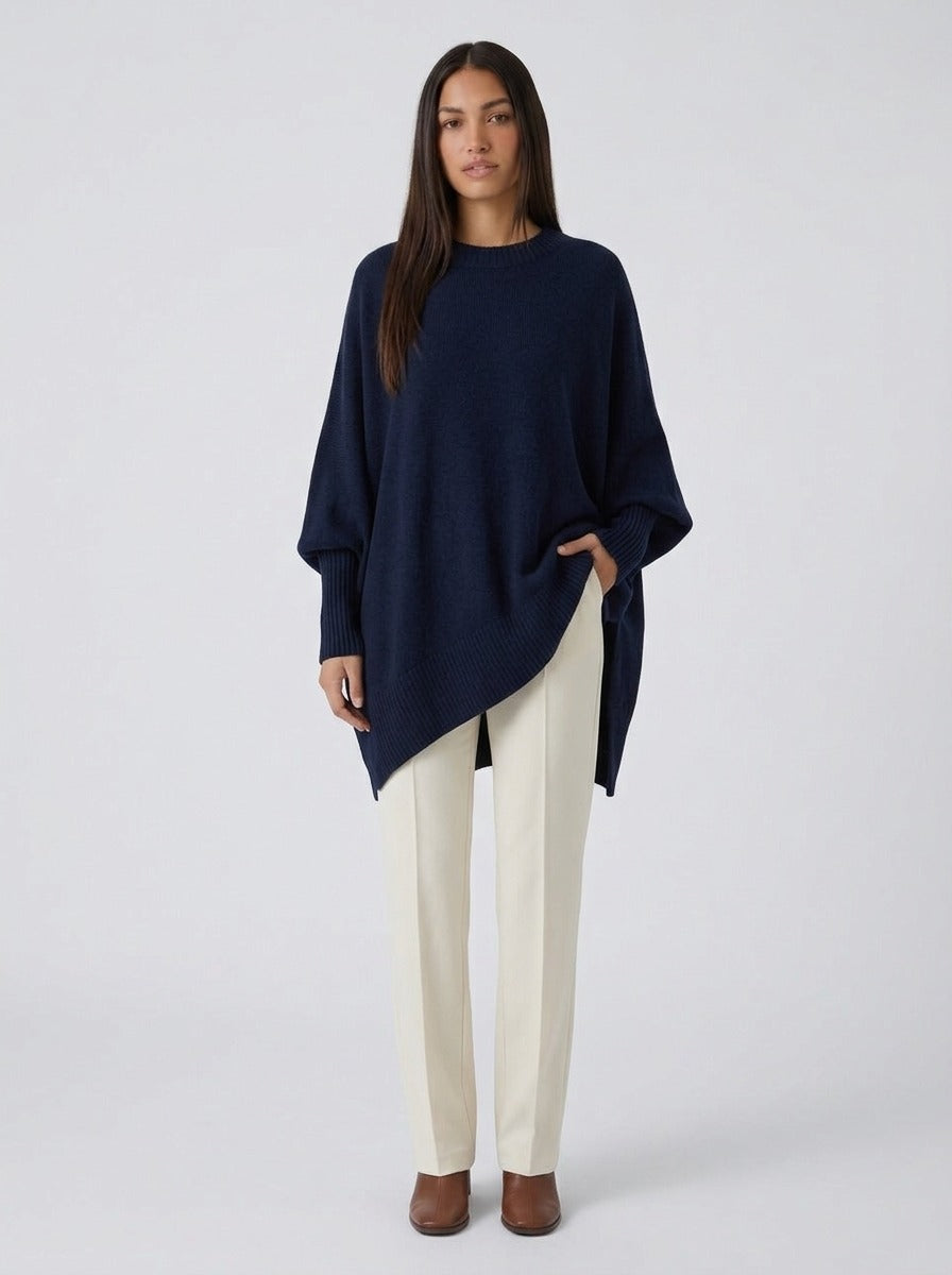 Suéter poncho Livia azul