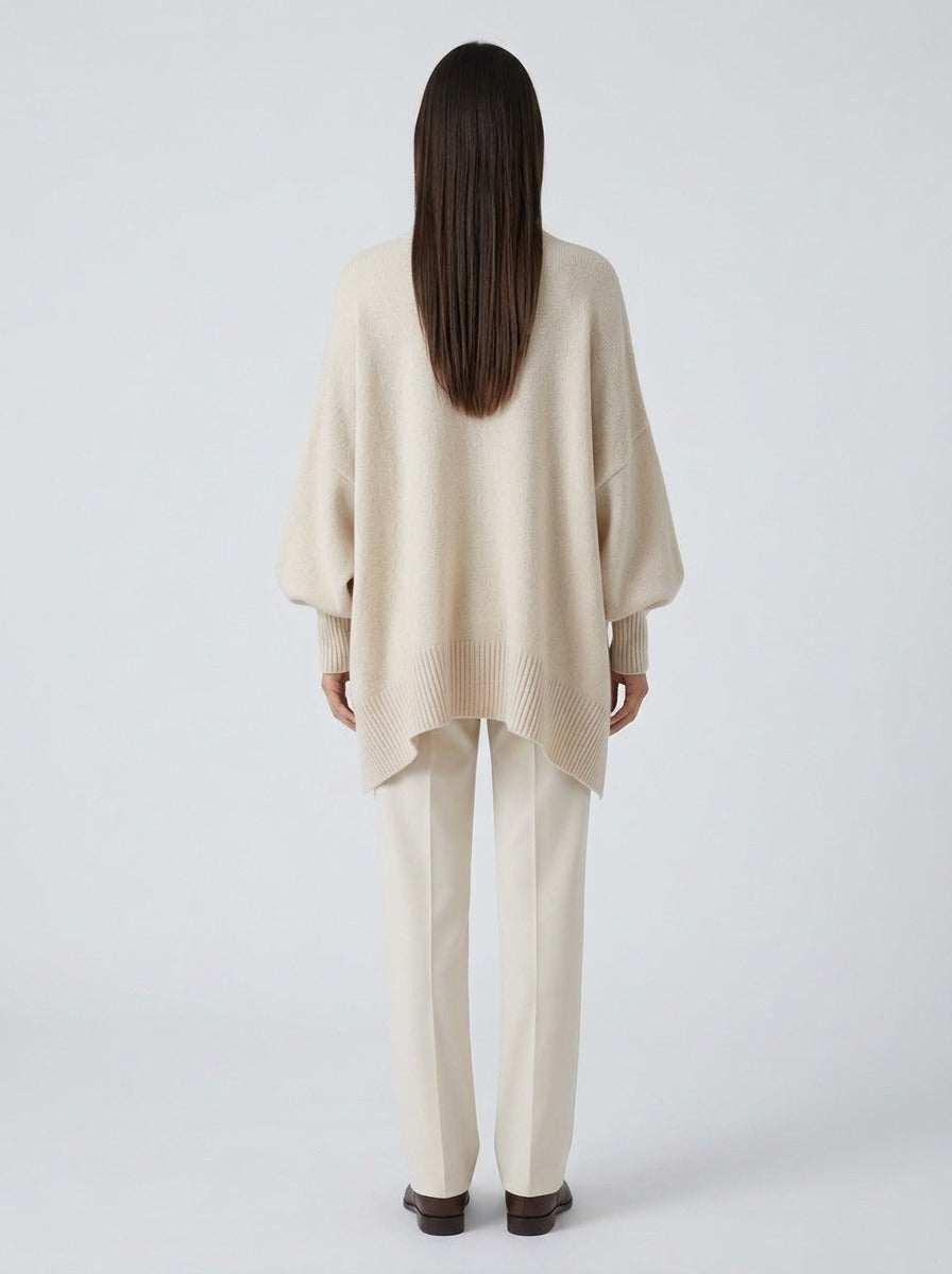Suéter poncho Livia beige - espalda
