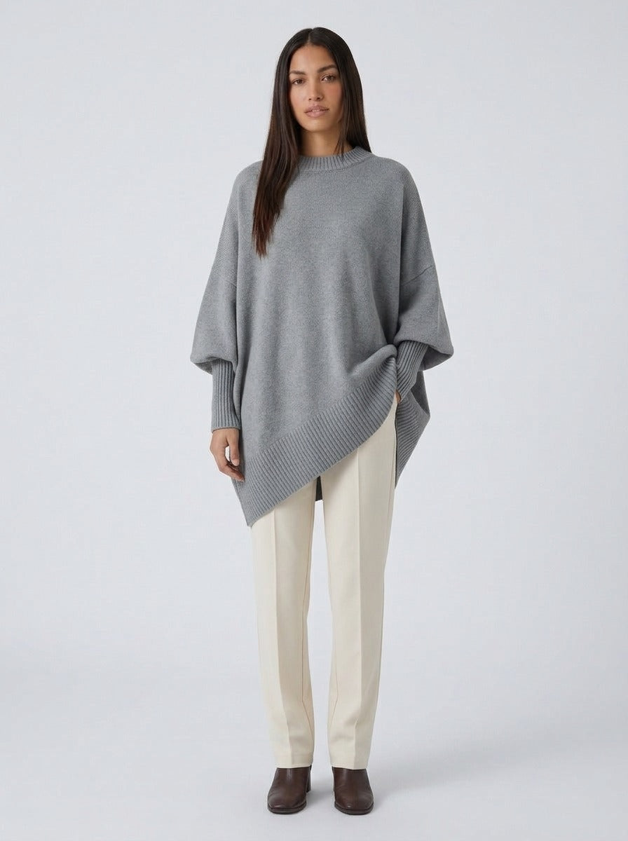 Suéter poncho Livia gris
