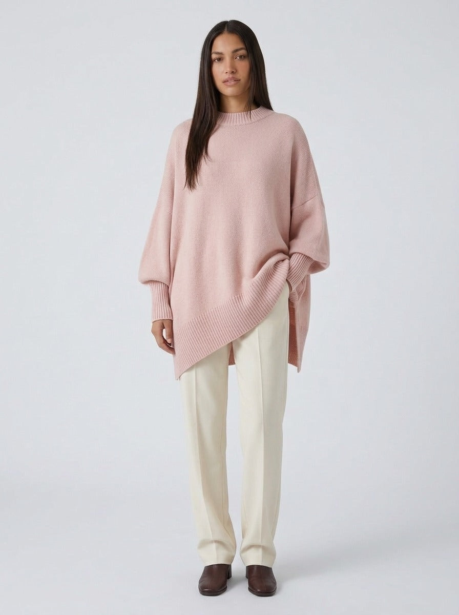 Suéter poncho Livia rosa