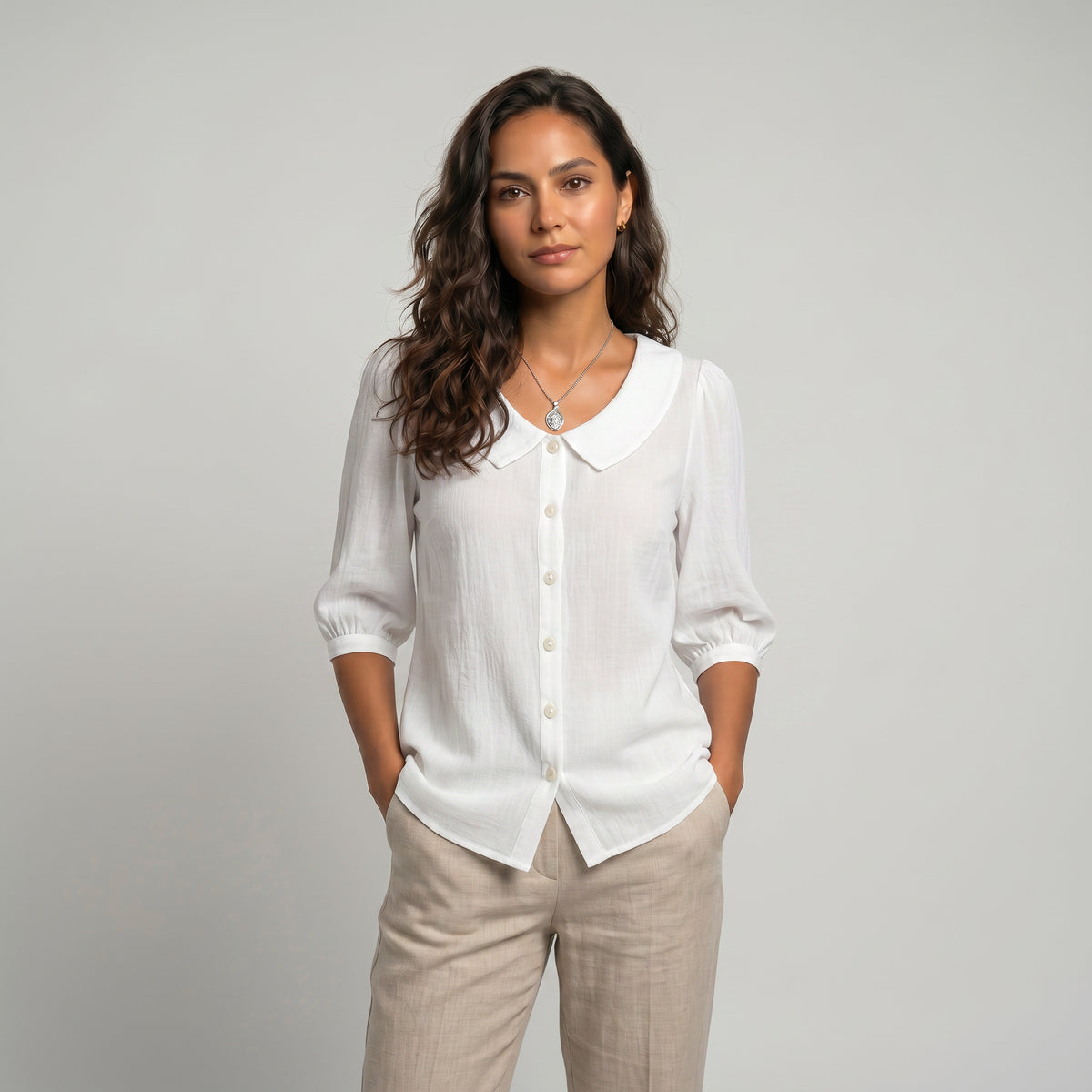Camisa casual blanca