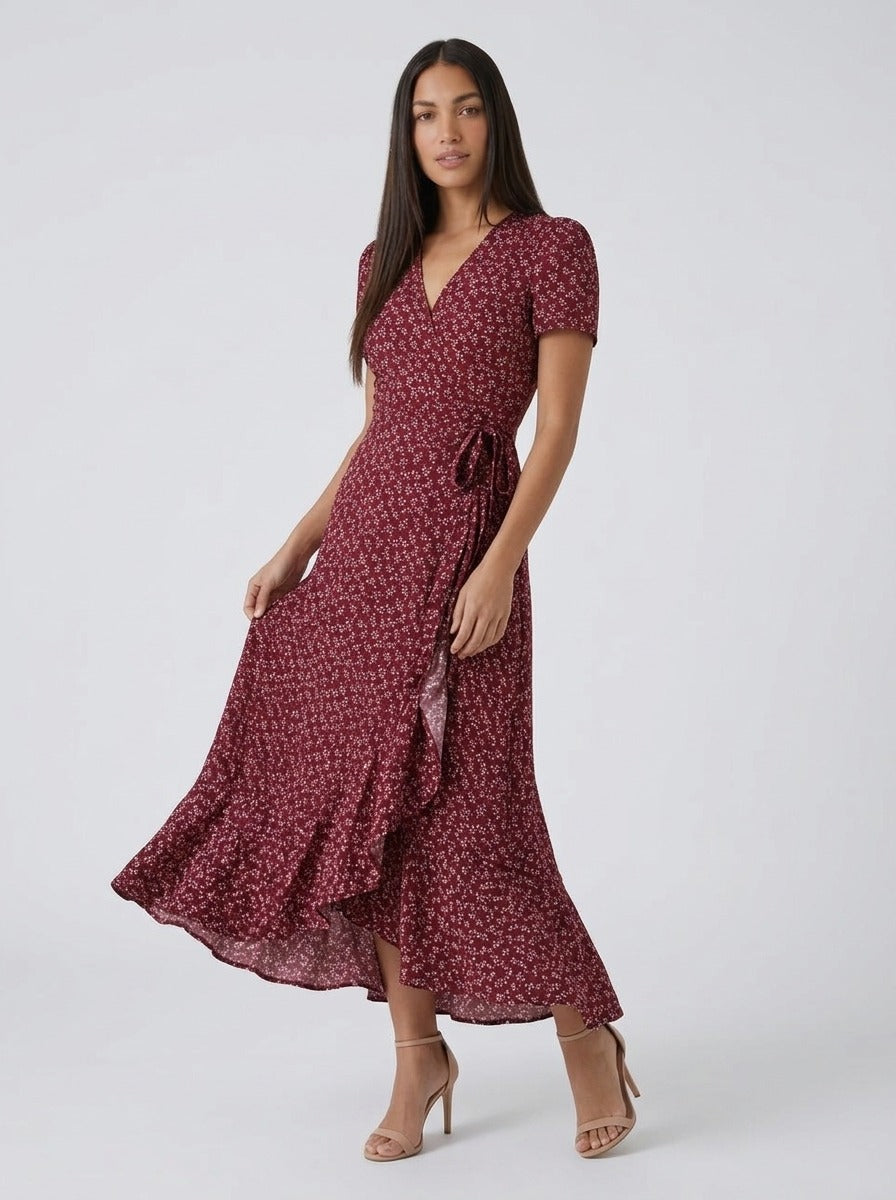 Vestido Nancy rojo - tres cuartos
