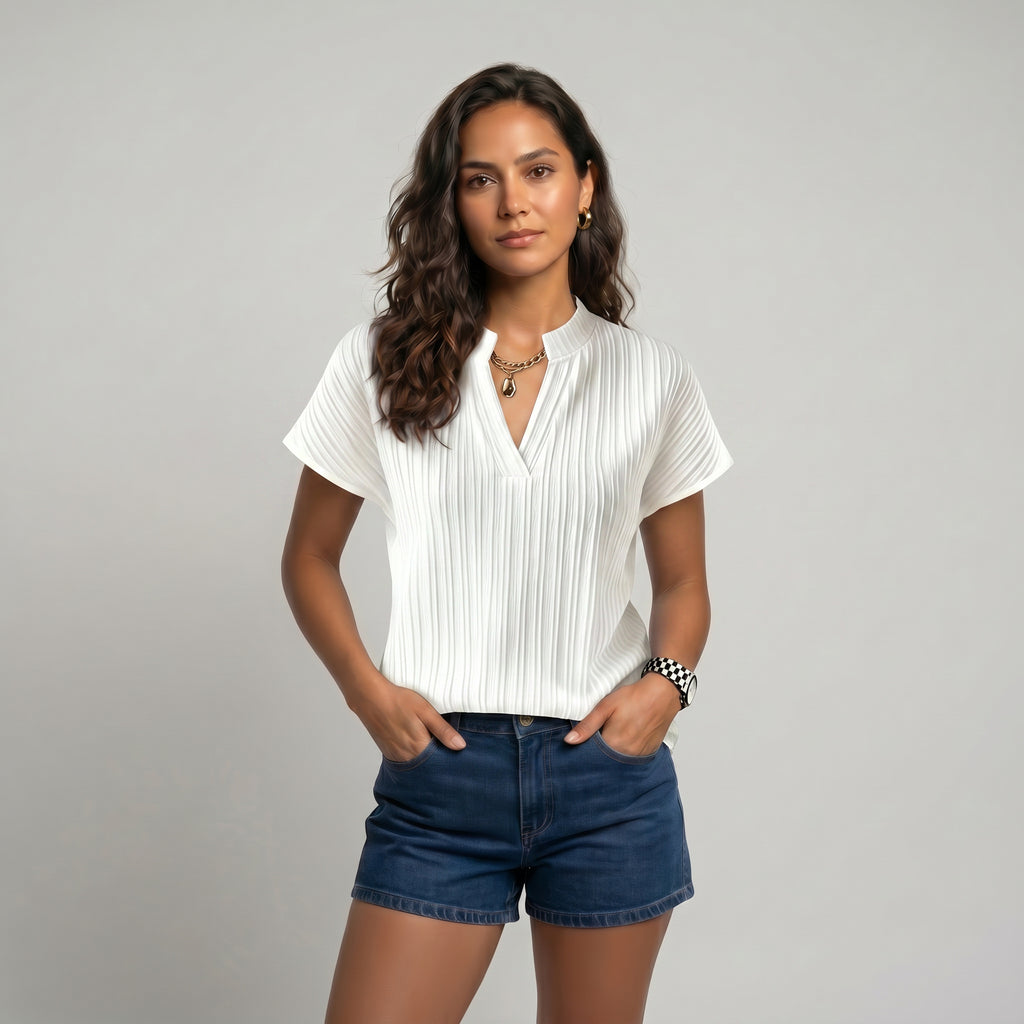 Blusa casual blanco liso