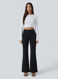 Pantalón de vestir wide flare Negro - de frente